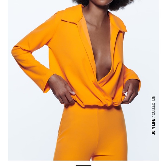 ZARA 2PIECES CROSSOVER FLOWY TOP AND PANTS WITH SIDE VENTS. - Picture 3 of 15